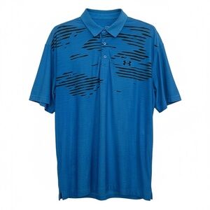 Under Armour Polo Golf Shirt Mens XL HeatGear Performance Sportswear Blue